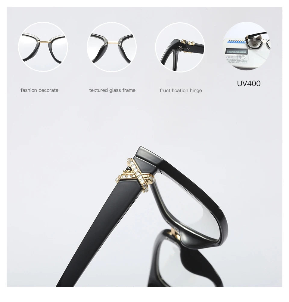 Women Rhinestone Decoration Styles Optical Fashion Computer Glasses