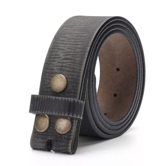 Vintage Belt Without Buckle For Men 100% Genuine Leather Belt For Jeans 3.8 CM Width Cowskin Strap With One Layer Leather