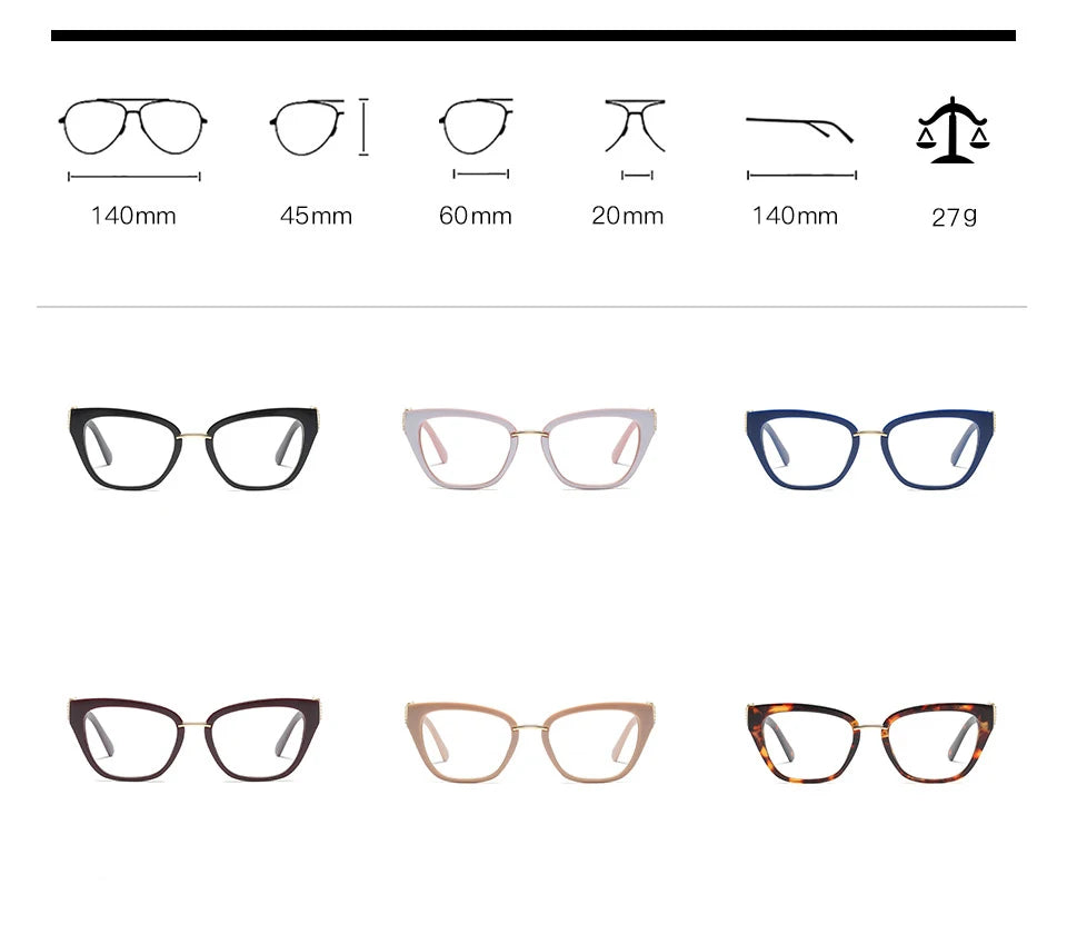 Women Rhinestone Decoration Styles Optical Fashion Computer Glasses