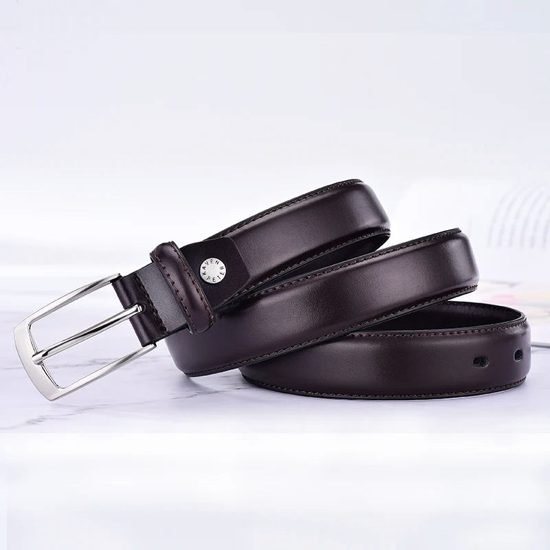 Classic Leather Belt For Men Luxury Business Male Cowhide Leather Belts 3.0 CM Casual Pin Buckle Belt For Men Dropshipping