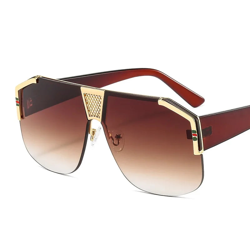 2021 New Gradients Shield Sunglasses Men Women Leopard Square Luxury Trend Fashion Pc Lens Alloy Metal Decorate Cool Sun Glasses