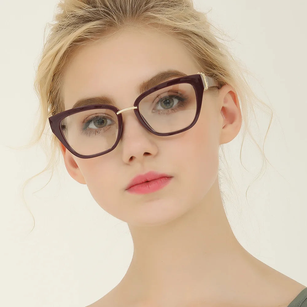 Women Rhinestone Decoration Styles Optical Fashion Computer Glasses