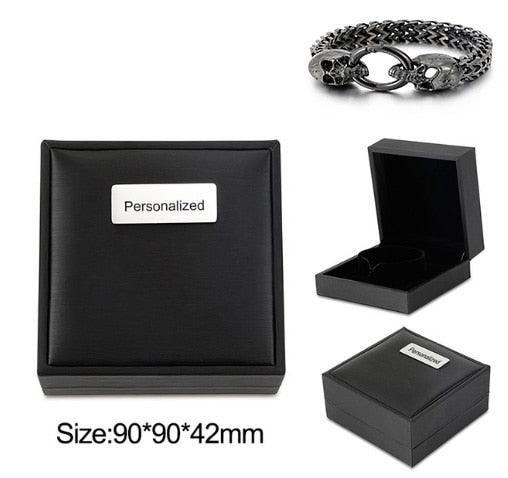 Great Stainless Steel Skull Charm Bracelet - Men Mesh Chain Bangle Jewelry Accessories (MJ3)(F83)