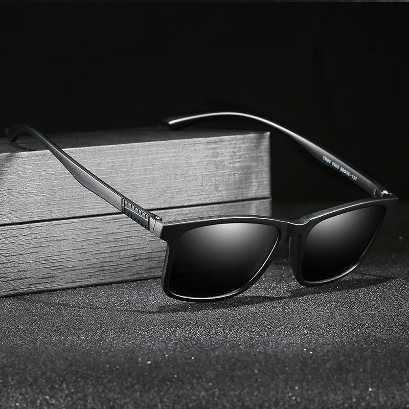 Luxury Men Polarized Sunglasses Square Vintage Driving Fishing Sun Glasses Ultra light TR90 Frame Eyewear Day Night vision UV400