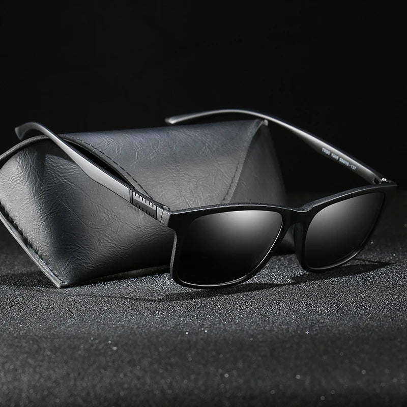 Luxury Polarized Sunglasses Men Square Driving Fishing Sun Glasses Ultra light TR90 Frame Vintage Eyewear Day Night vision UV400