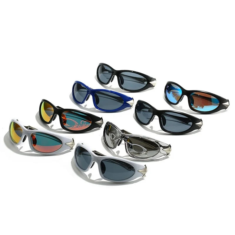 D&T 2024 New Fashion Wrap Sunglasses Men Women PC Lens Metal Frame Brand Designer Sport Travel Riding Style Luxury Quality UV400