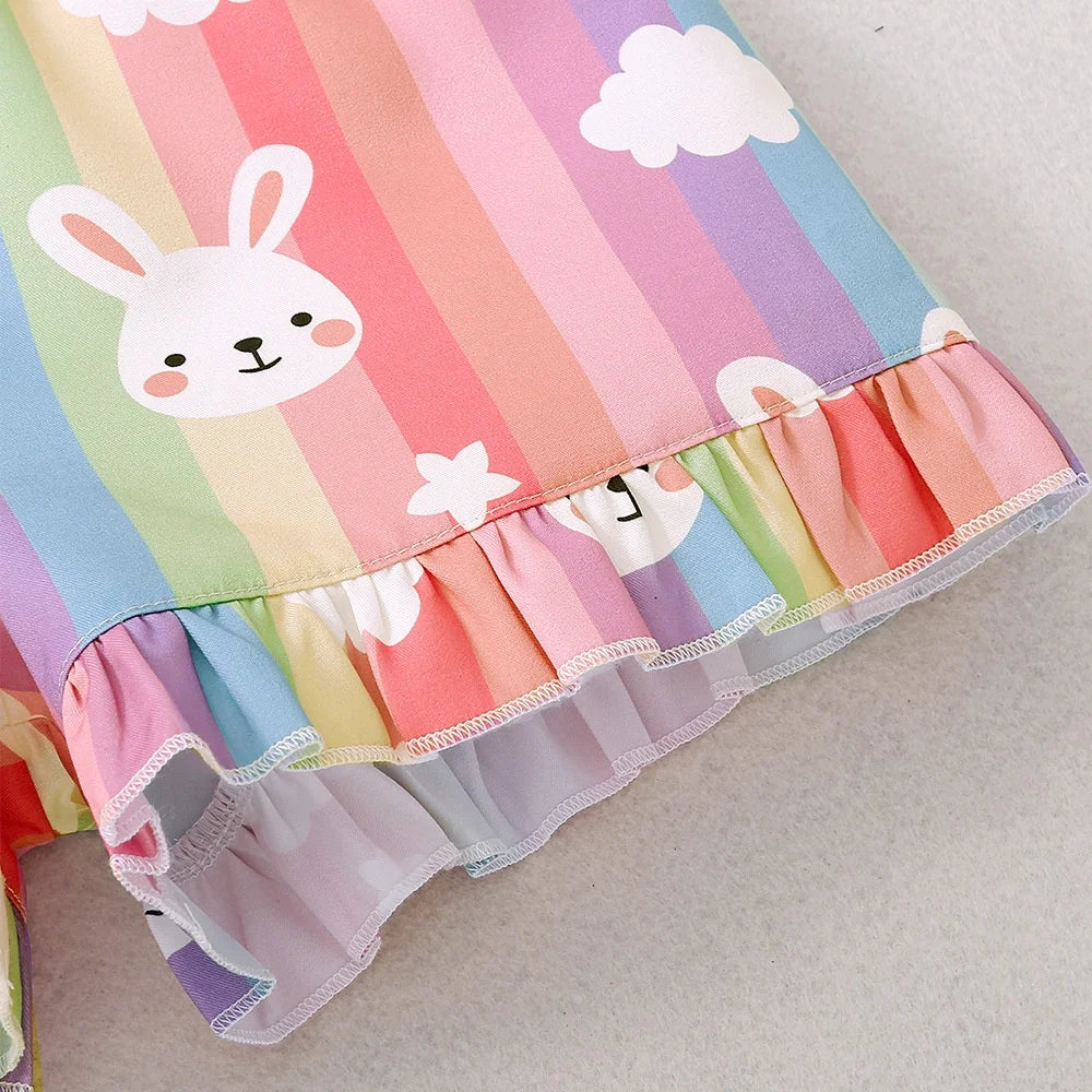 Baby Clothes 1 to 6 Years old Cartoon Rabbit Onesies For Baby Girl Sleeveless Infant Romper Toddler Jumpsuit For Kids