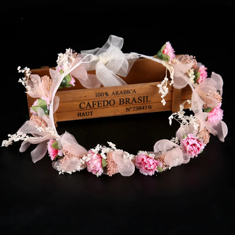 Floral Maternity Crown – Handmade Flower Headpiece for Baby Shower & Photoshoot