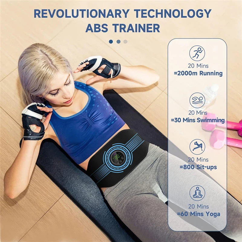 Revolutionary Rechargeable Abs Muscle Trainer; A Comfortable Fat Burning Device.