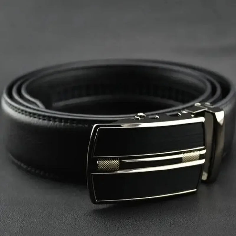 Famous Men's Belt Top Quality Genuine Leather Belts Male Metal Automatic Buckle Waist Band Luxury Fashion Business Men's Belts