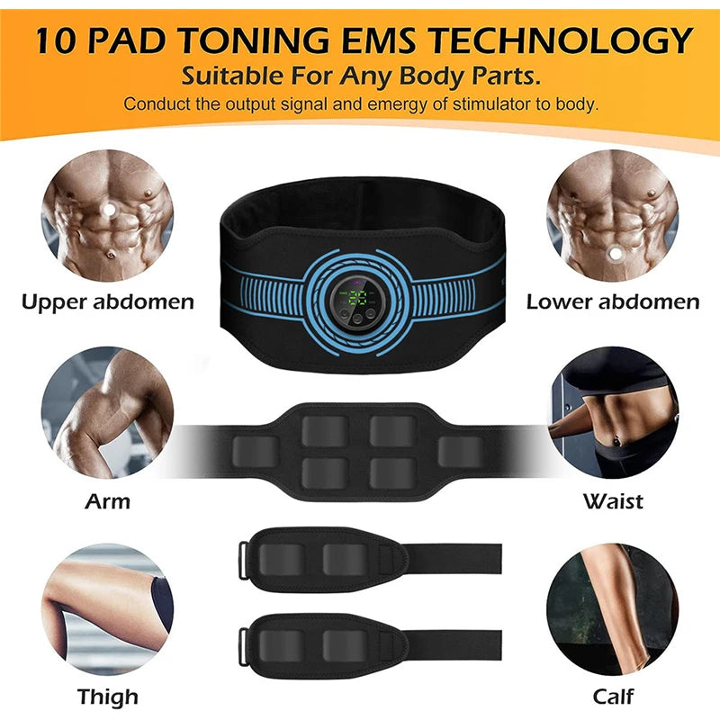 Revolutionary Rechargeable Abs Muscle Trainer; A Comfortable Fat Burning Device.