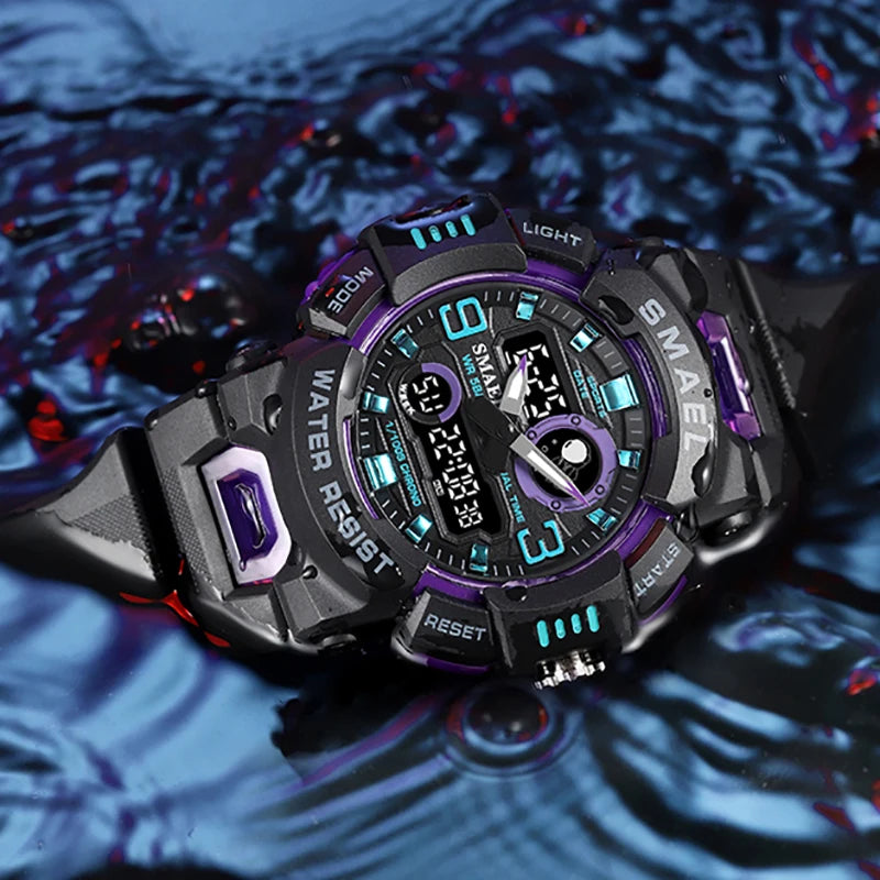 SMAEL Sport Watches Digital Watch LED 50m Waterproof Military Wristwatch Male Clocks 8063 Mens Watches Stopwatches Alarm Clock