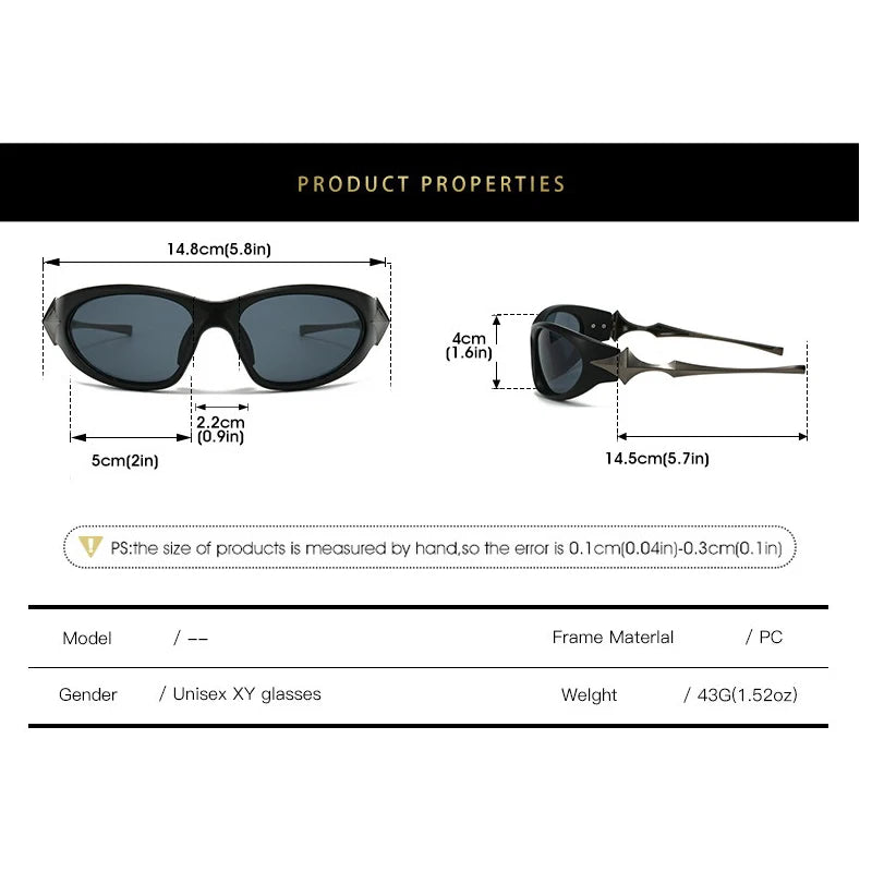 D&T 2024 New Fashion Wrap Sunglasses Men Women PC Lens Metal Frame Brand Designer Sport Travel Riding Style Luxury Quality UV400