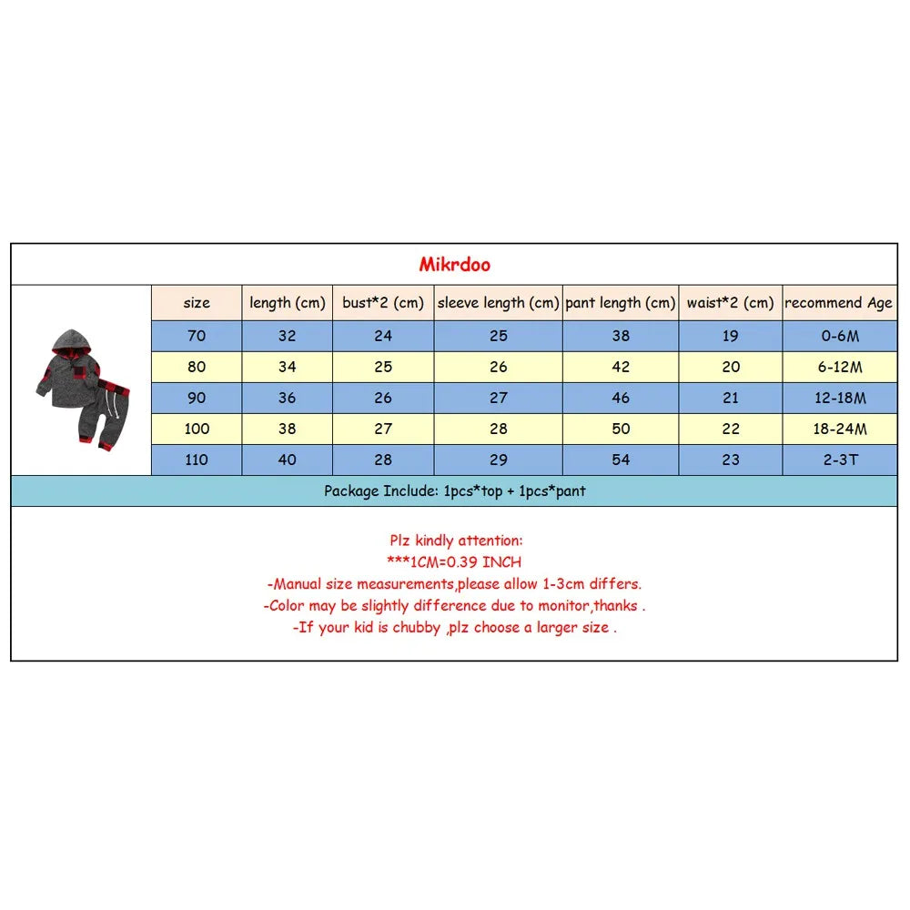 0-3 Years Toddler Baby Boy and Girl Clothing Set Infant Baby Clothes Long Sleeve Top + Long Pants 2Pcs Fashion Kids Outfit Suit
