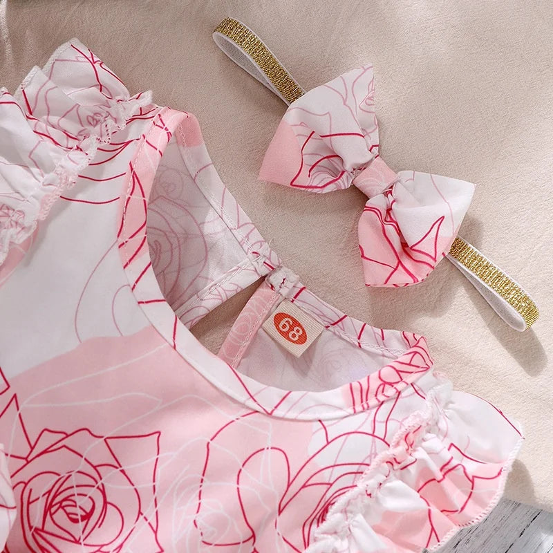 Dress For Kids Newborn 0-18 Months Style Fashion Butterfly Roses Princess Formal Dresses Ootd Baby Girl