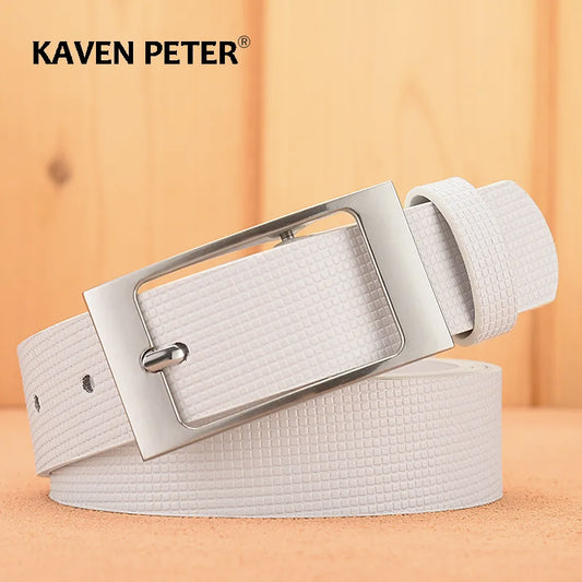 Designer White Belts Men High Quality Leather Fashion Luxury Male Waist Belt Casual Male Pu Leather Dot Strap Ceinture Homme