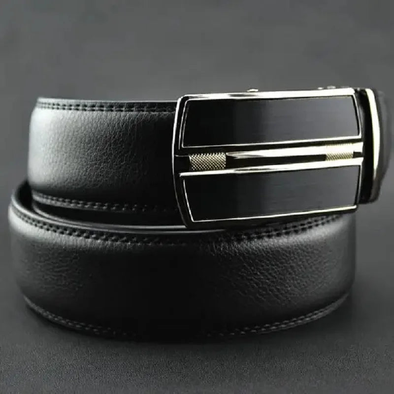 Famous Men's Belt Top Quality Genuine Leather Belts Male Metal Automatic Buckle Waist Band Luxury Fashion Business Men's Belts
