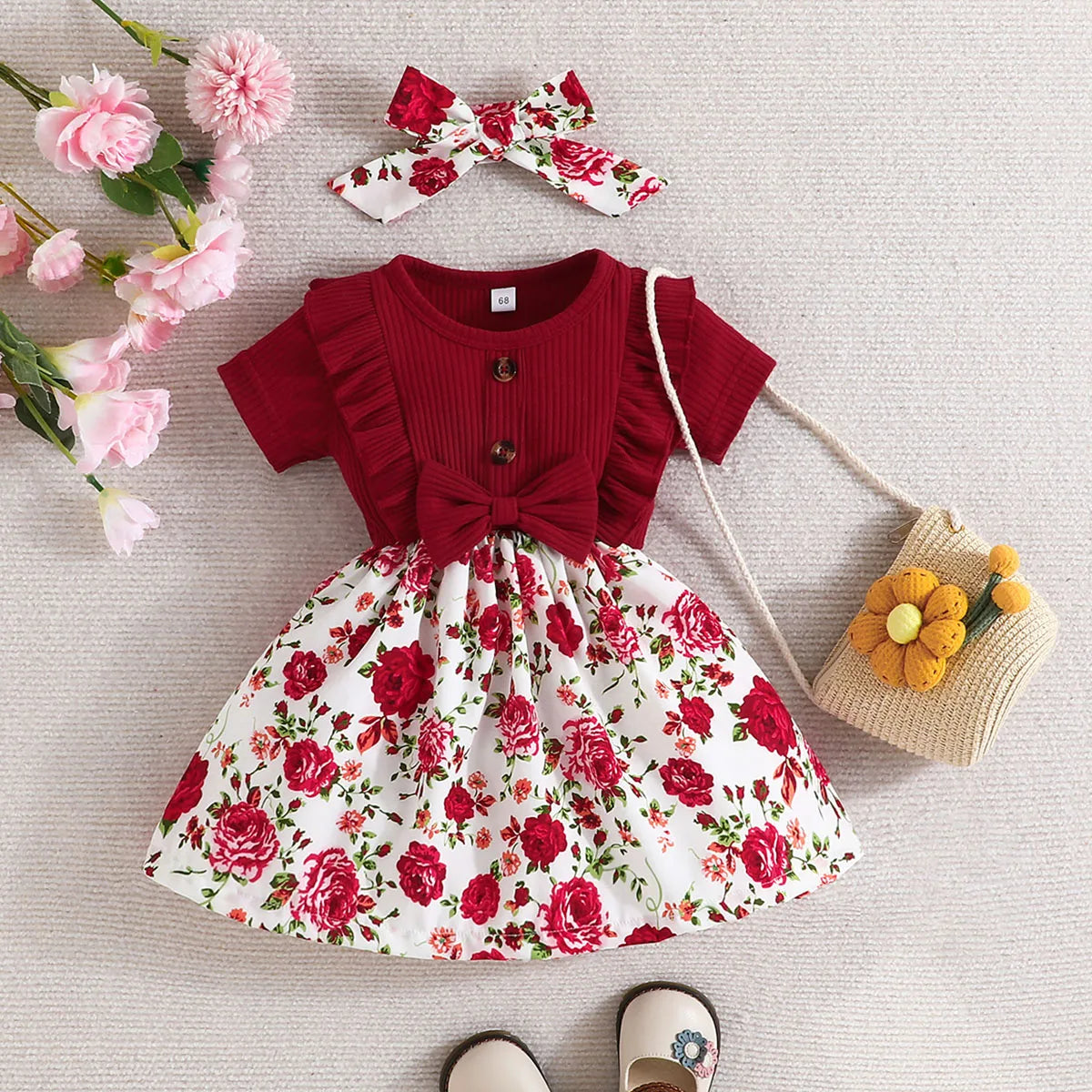 newborn cute dresses Newborn Baby Girl Pink Dress First Birthday Princess Party Wear For Kids Clothes