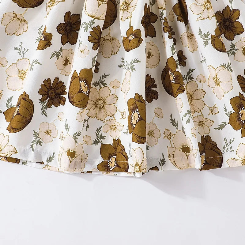 Baby Girl Dress Korean Style Summer Short Sleeve Floral Kids Princess Dresses