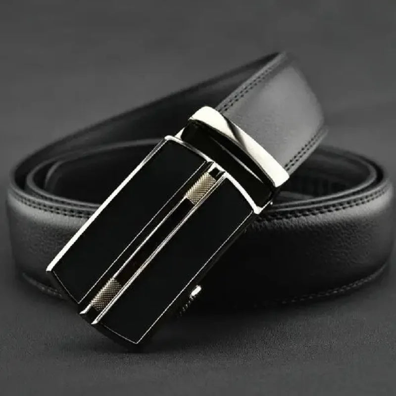 Famous Men's Belt Top Quality Genuine Leather Belts Male Metal Automatic Buckle Waist Band Luxury Fashion Business Men's Belts