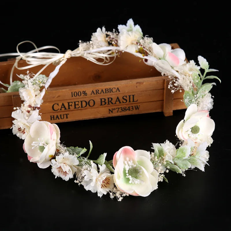 Floral Maternity Crown – Handmade Flower Headpiece for Baby Shower & Photoshoot
