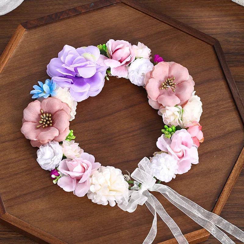 Floral Maternity Crown – Handmade Flower Headpiece for Baby Shower & Photoshoot