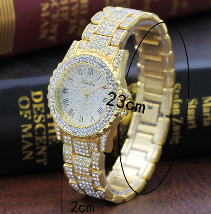 Charm Sand Blast Bracelet & watch - Cuban Chain - Men Bling 8.5'' Bracelets Fashion (MJ3)(F83)