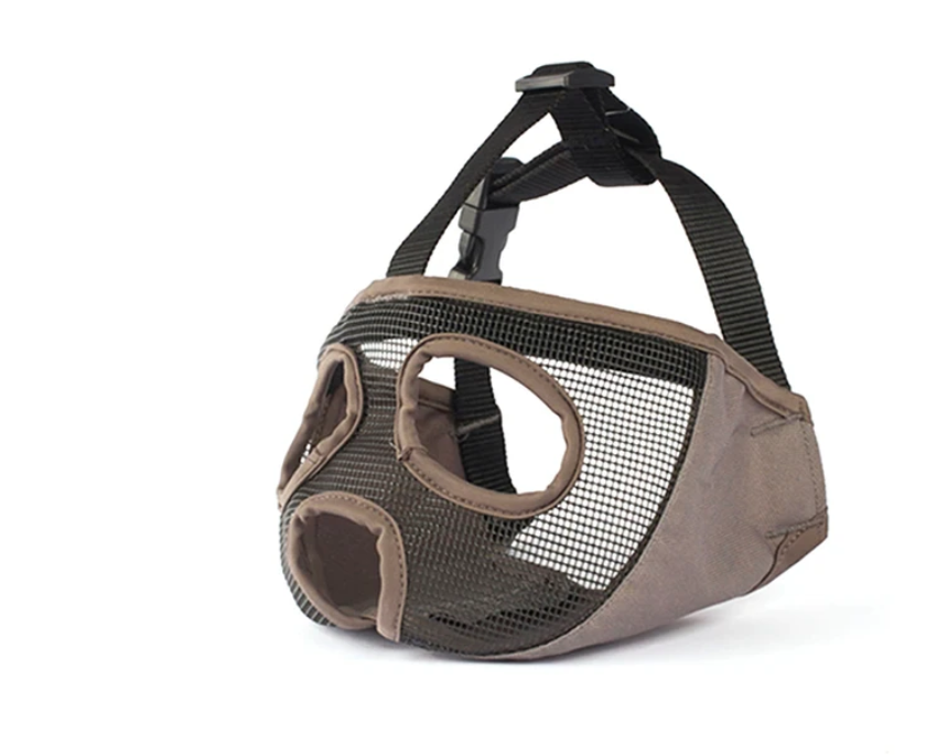 Anti Bark Bite Chew Pug French Bulldog Muzzles - Adjustable Breathable Mesh Breathable Short-nose (4W1)
