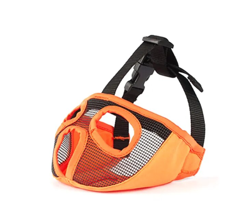 Anti Bark Bite Chew Pug French Bulldog Muzzles - Adjustable Breathable Mesh Breathable Short-nose (4W1)