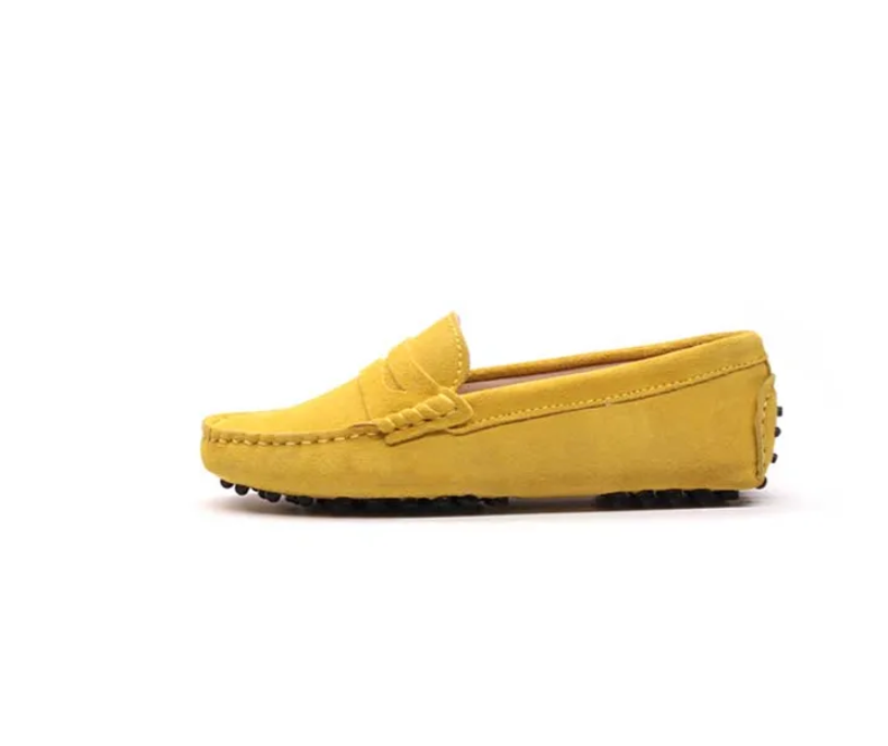 Nice Women 100% Genuine Leather Flat Shoes - Casual Loafers Slip On - Moccasins Lady Driving Shoes (FS)