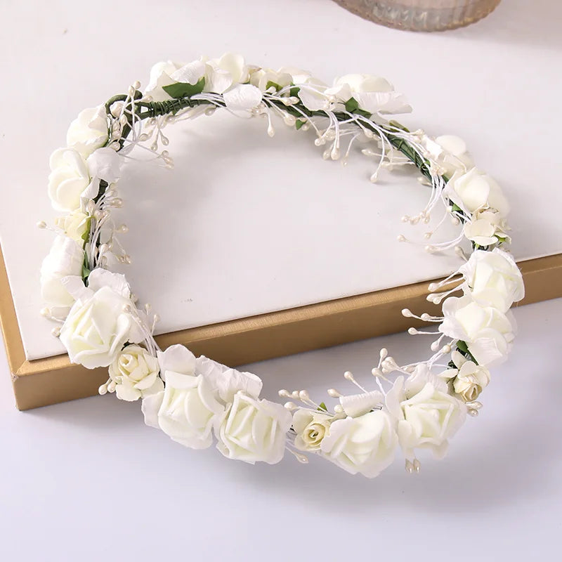 Floral Maternity Crown – Handmade Flower Headpiece for Baby Shower & Photoshoot