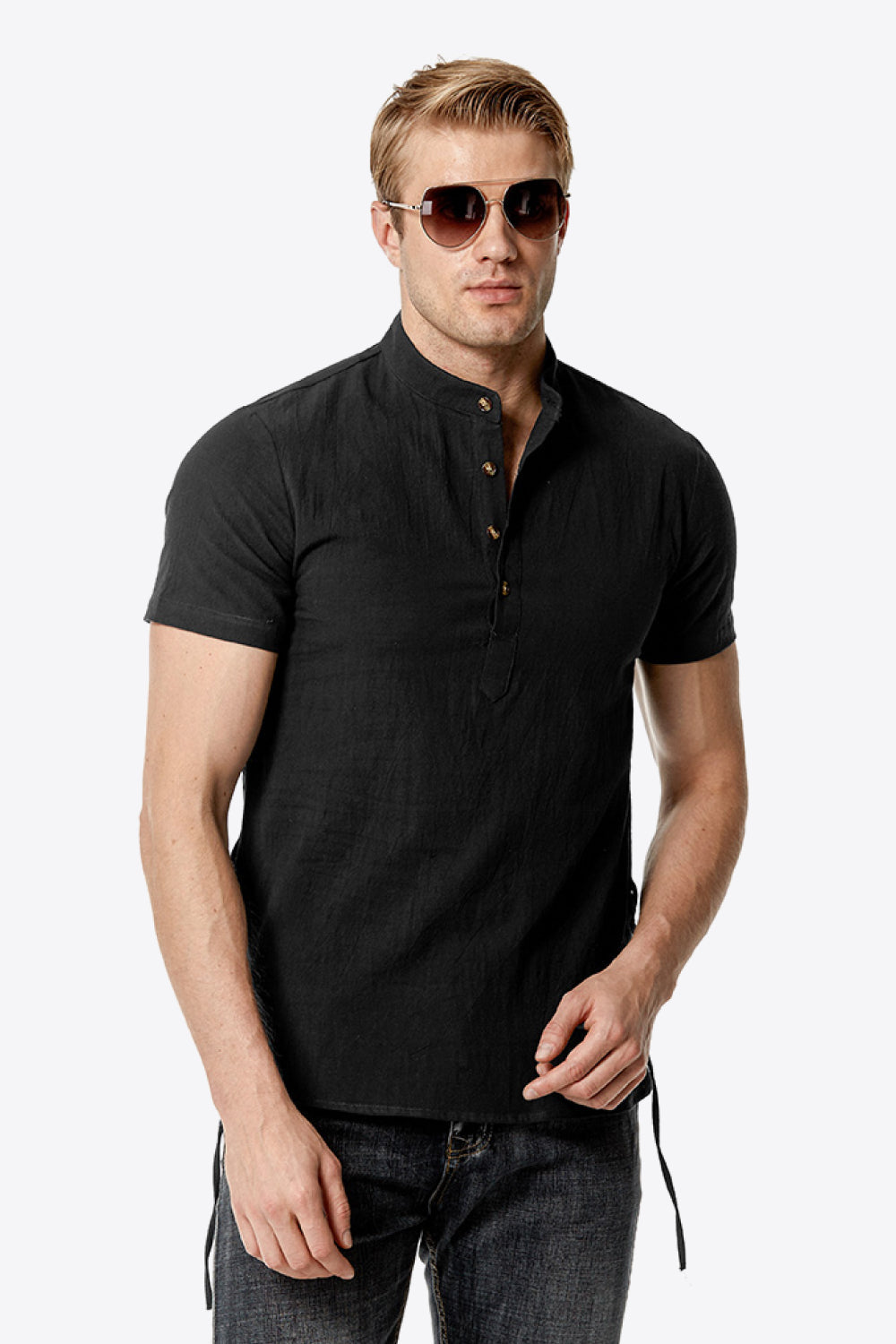 Short Sleeve Henley Tee