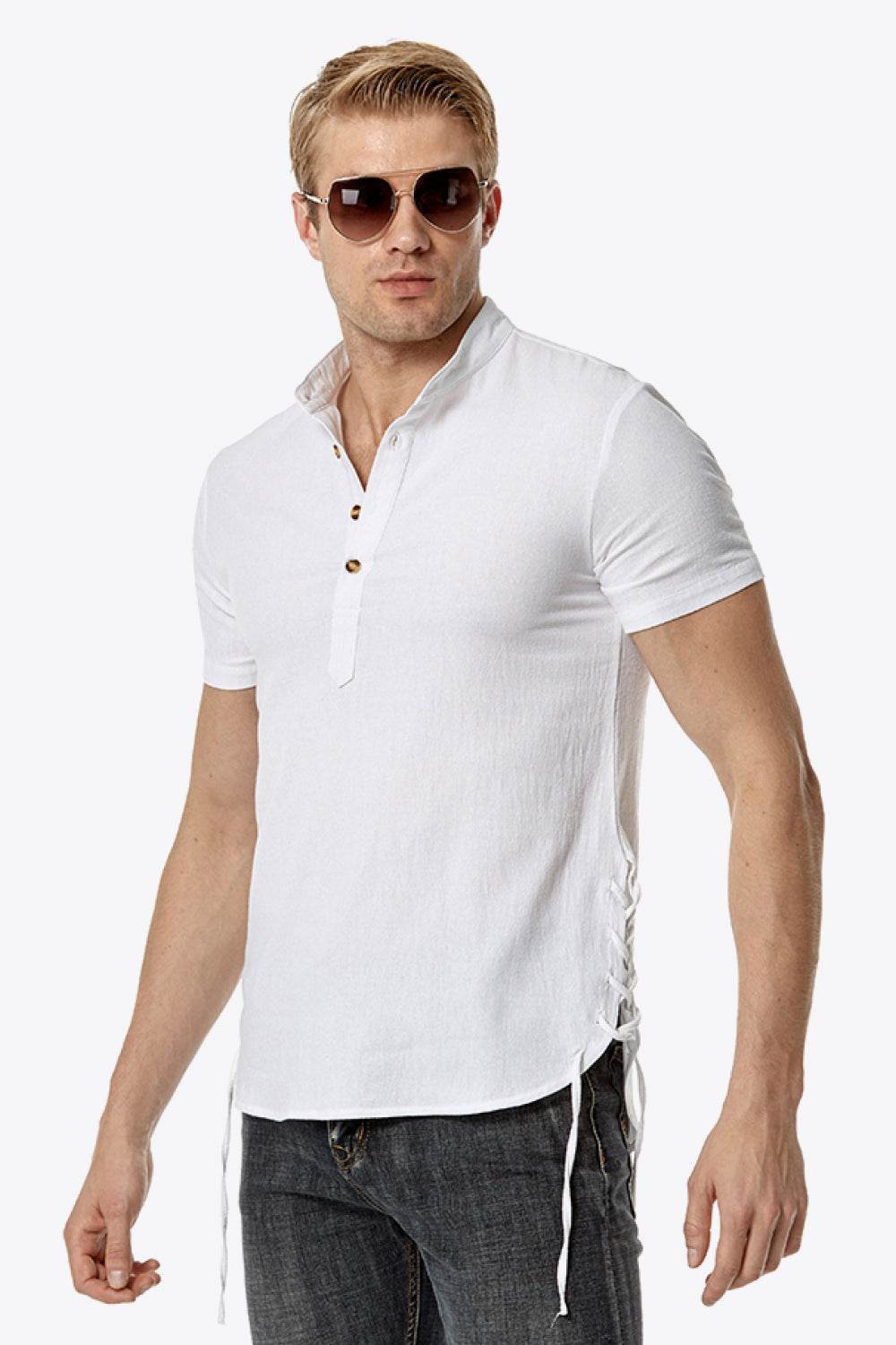 Short Sleeve Henley Tee