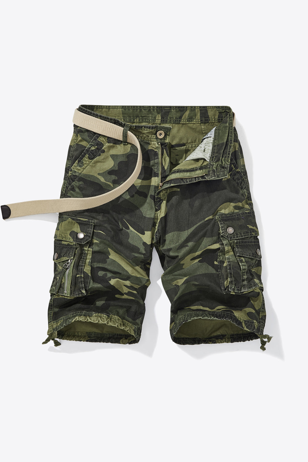 Camouflage Belted Cargo Shorts