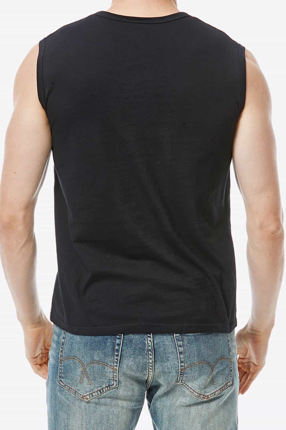 Buttoned Notched Neck Tank