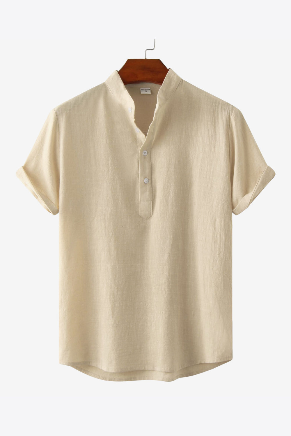 Textured Half-Button Top