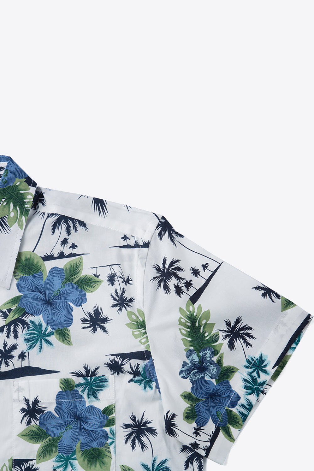 Printed Short Sleeve Collared Vacation Shirt