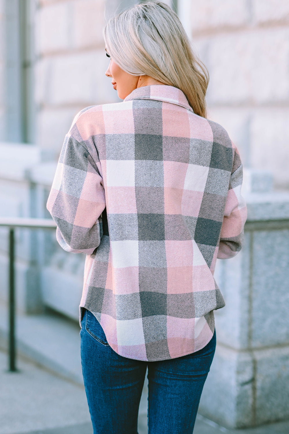 Plaid Brushed Button-Up Shacket