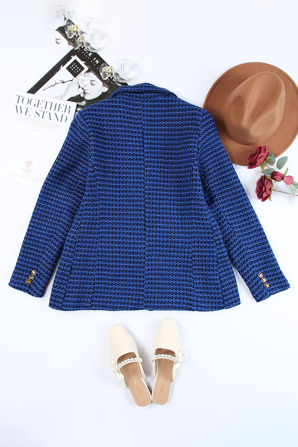 Double-Breasted Seam Detail Lapel Collar Blazer