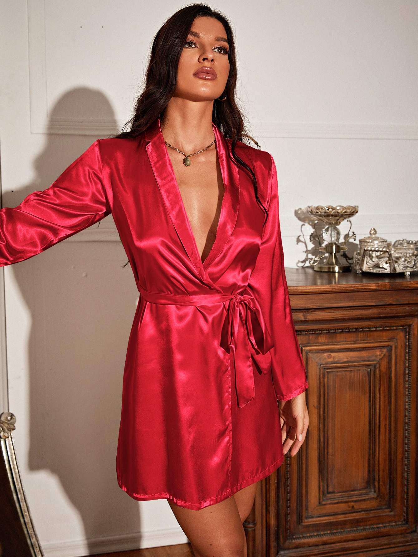 Belted Long Sleeve Robe