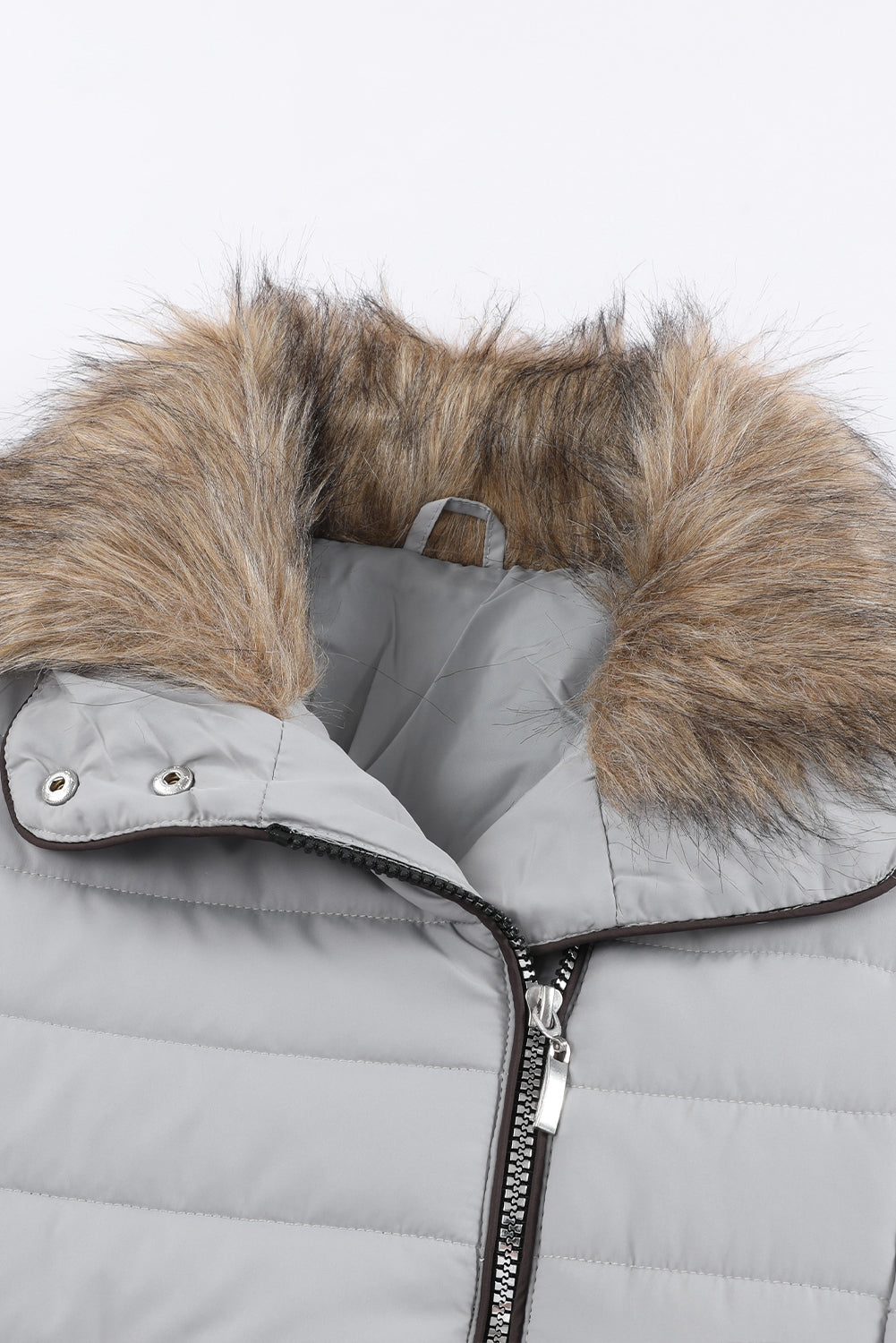 Faux Fur Trim Puffer Jacket