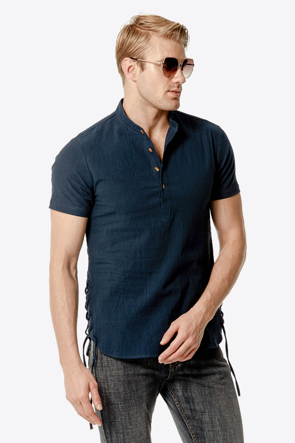 Short Sleeve Henley Tee