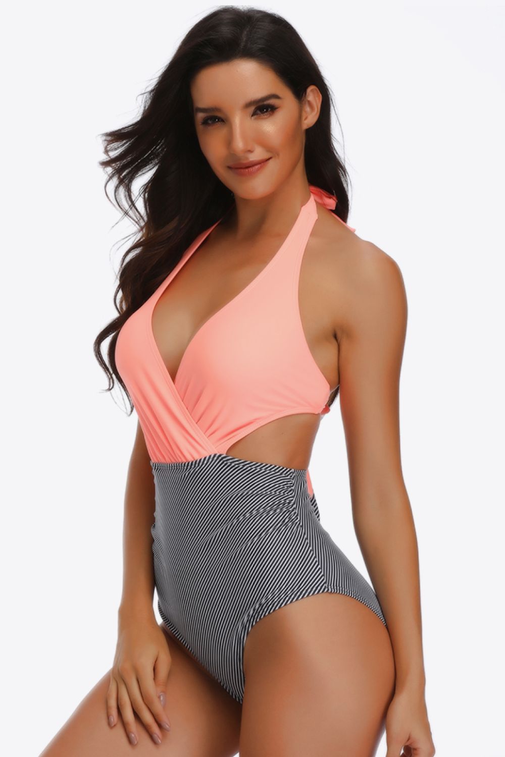 Tie Back Halter Neck One-Piece Swimsuit