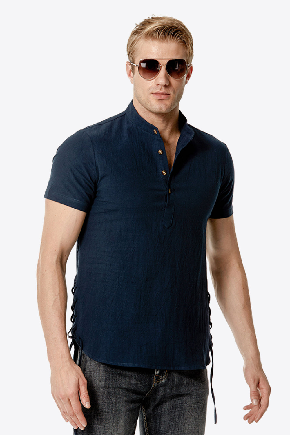 Short Sleeve Henley Tee