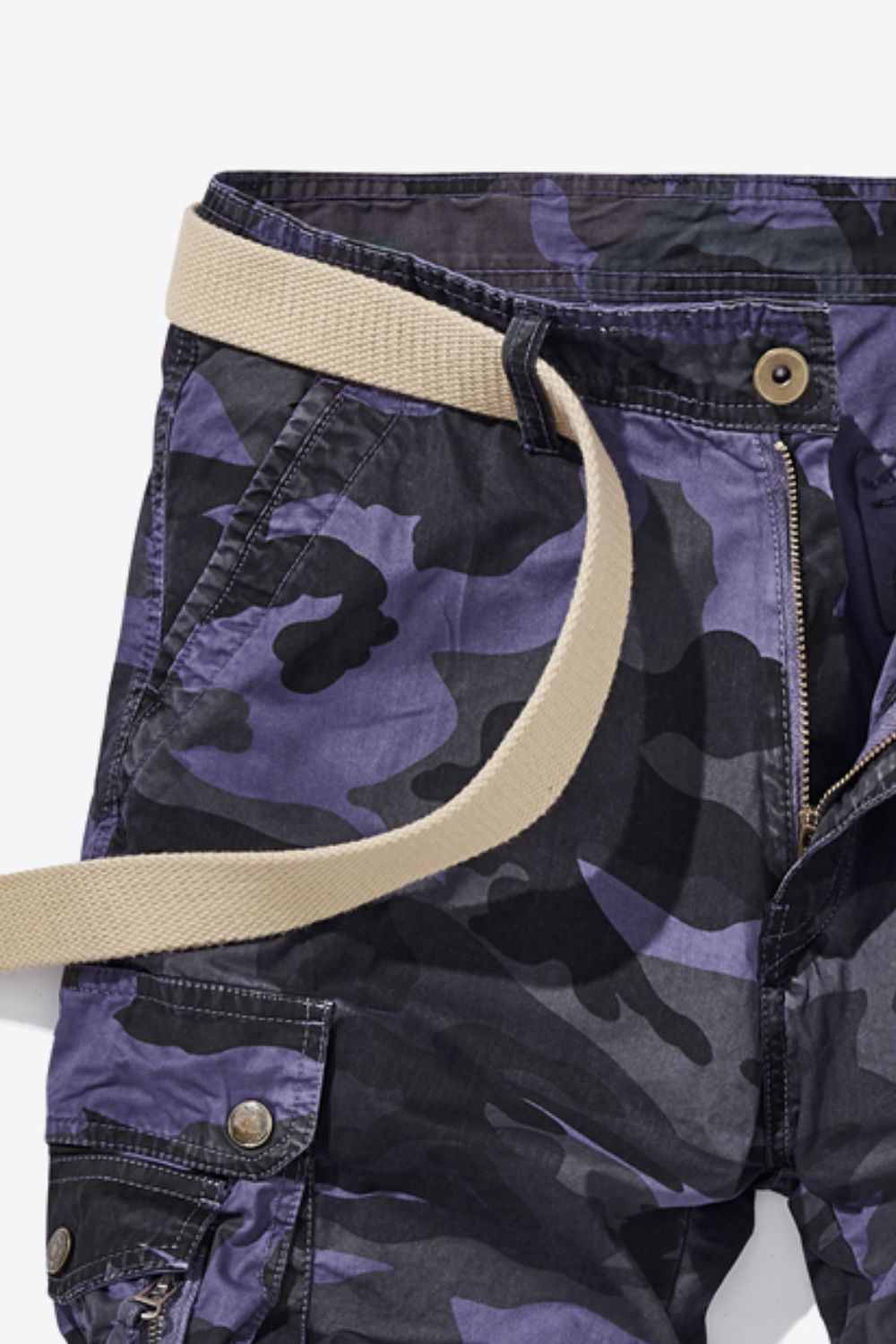 Camouflage Belted Cargo Shorts