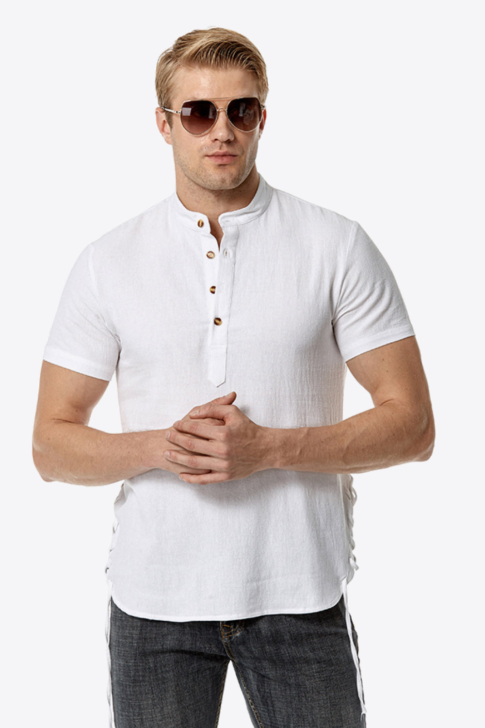 Short Sleeve Henley Tee