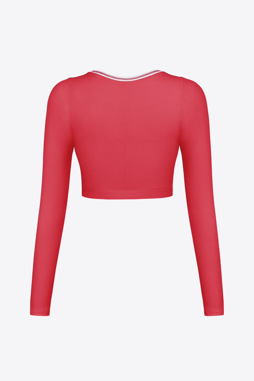 Contrast Trim Ribbed Cropped Top