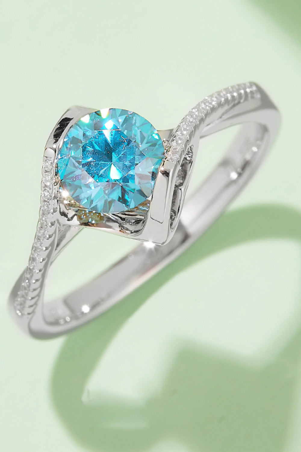 1 Carat Moissanite 925 Sterling Silver Twisted Ring