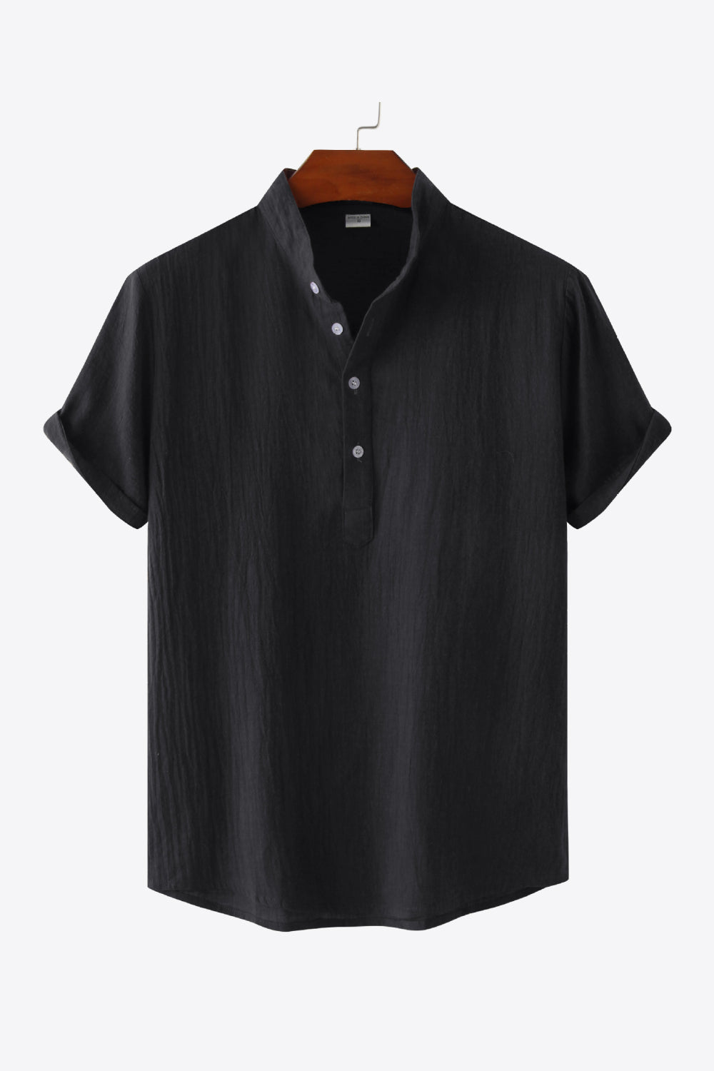 Textured Half-Button Top