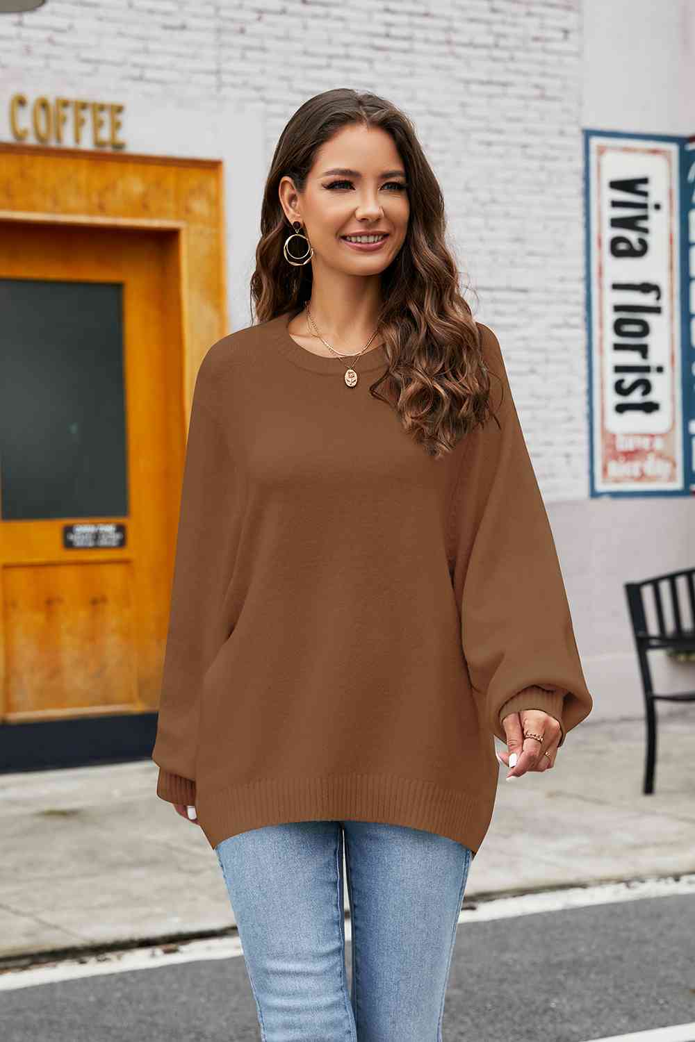 Round Neck Long Sleeve Sweater